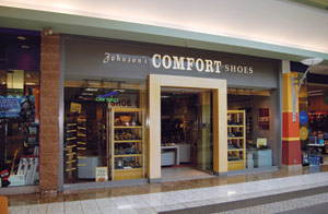Three Johnson’s Shoes stores are located in bustling shopping centers, including this one in Redding, CA.